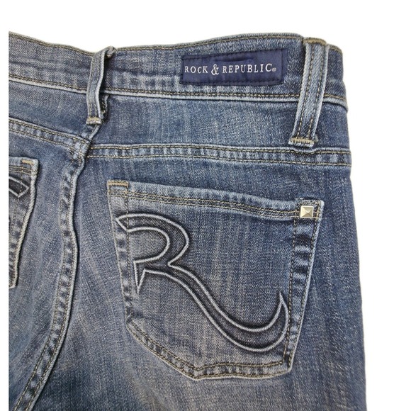 Rock & Republic Denim - Rock & Republic Womens Jeans Berlin Blue Skinny Studded Size 2‎ Long 28x33 Tall